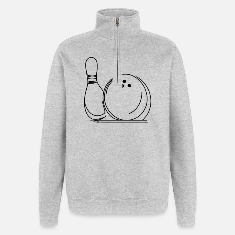 Bowling ball and pin - Quarter-Zip Sweatshirt - heather grey