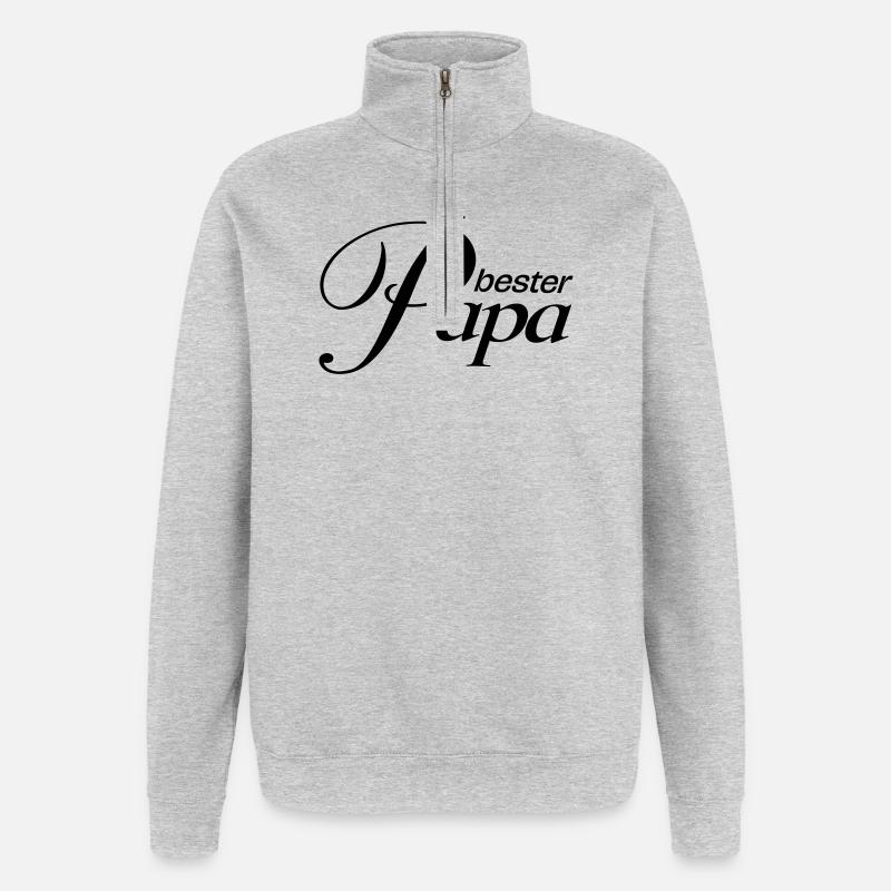 Bester Papa! - Quarter-Zip-Sweatshirt - Grau meliert
