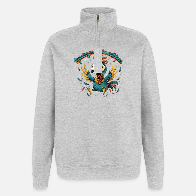 Coffee and chaos tap design - Quarter-Zip Sweatshirt - heather grey