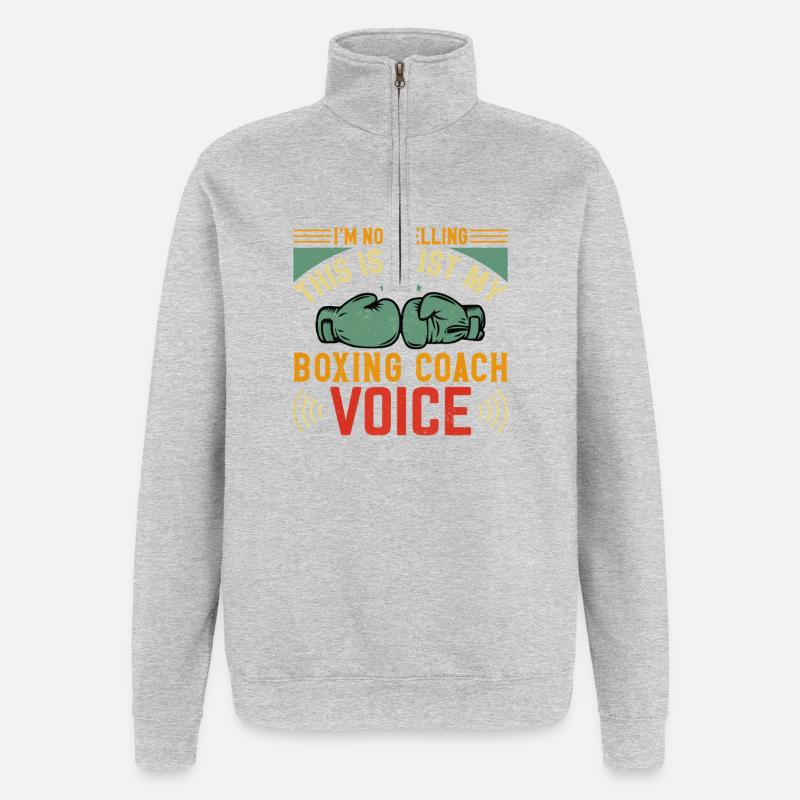 Coach de boxe Voice Tee - Sweat à zip 1/4 - gris chiné