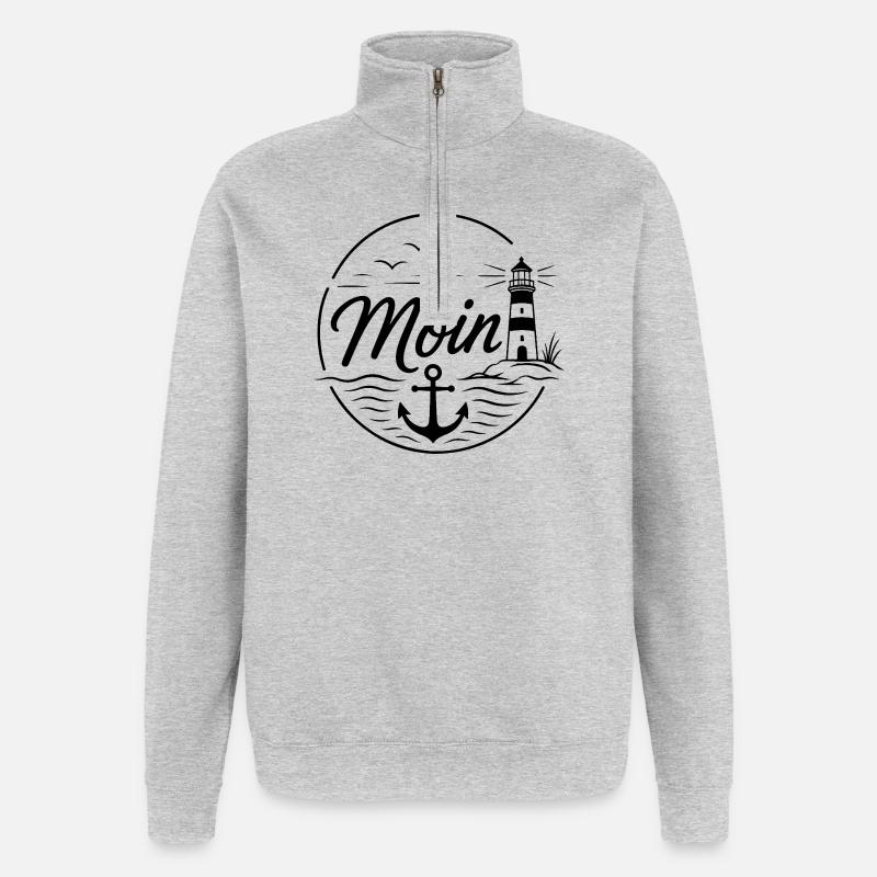 Moin - Quarter-Zip-Sweatshirt - Grau meliert
