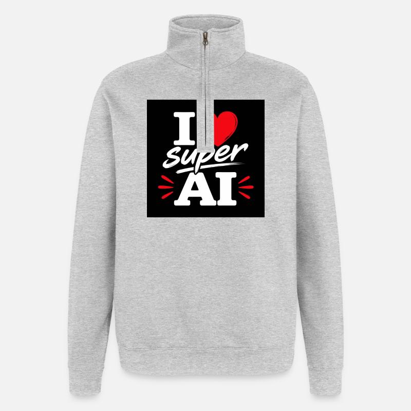 J’adore Super AI - Sweat à zip 1/4 - gris chiné