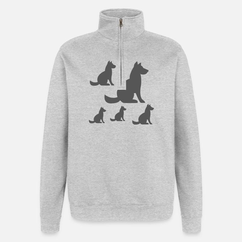 canine - Quarter-Zip Sweatshirt - heather grey