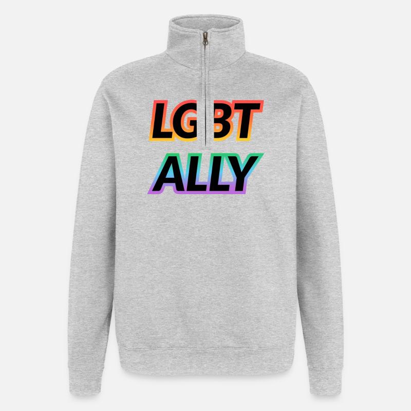 LGBT ALLY  - Quarter-Zip Sweatshirt - heather grey