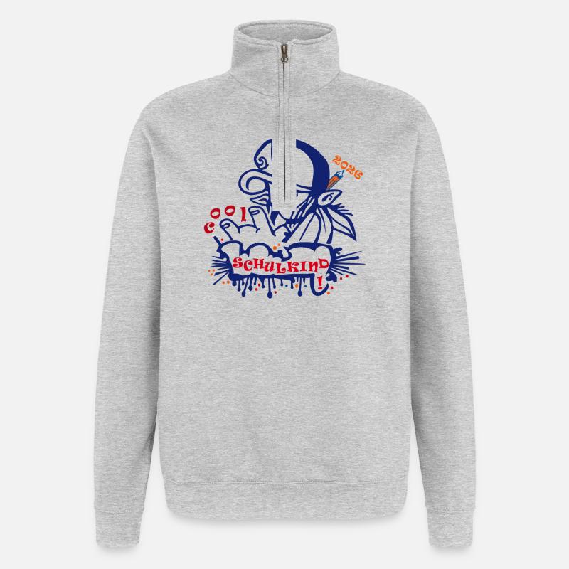 Schulkind - Quarter-Zip-Sweatshirt - Grau meliert