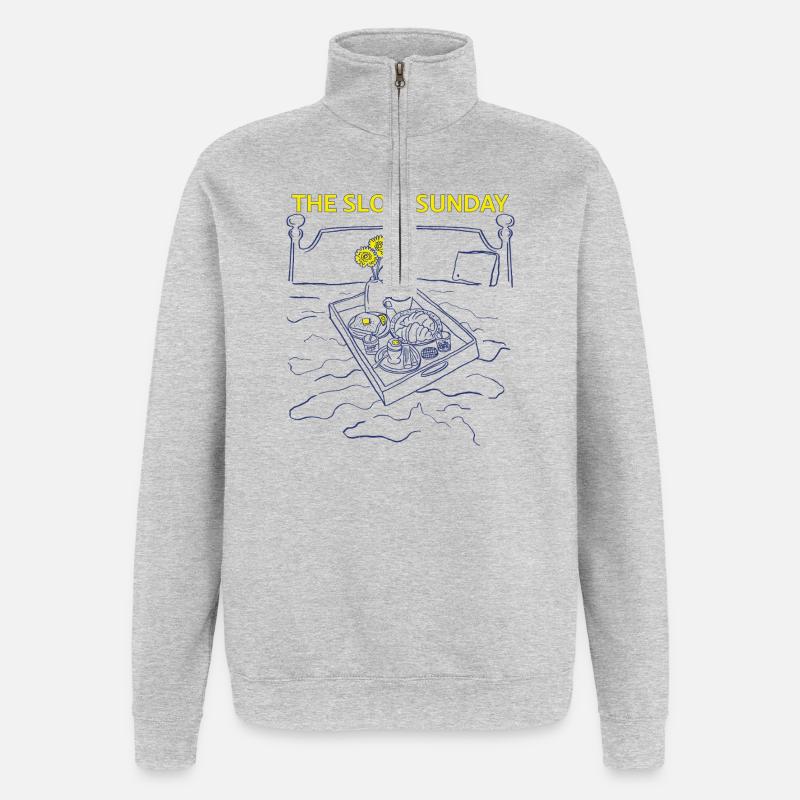 The Slow Sunday - Quarter-Zip Sweatshirt - heather grey