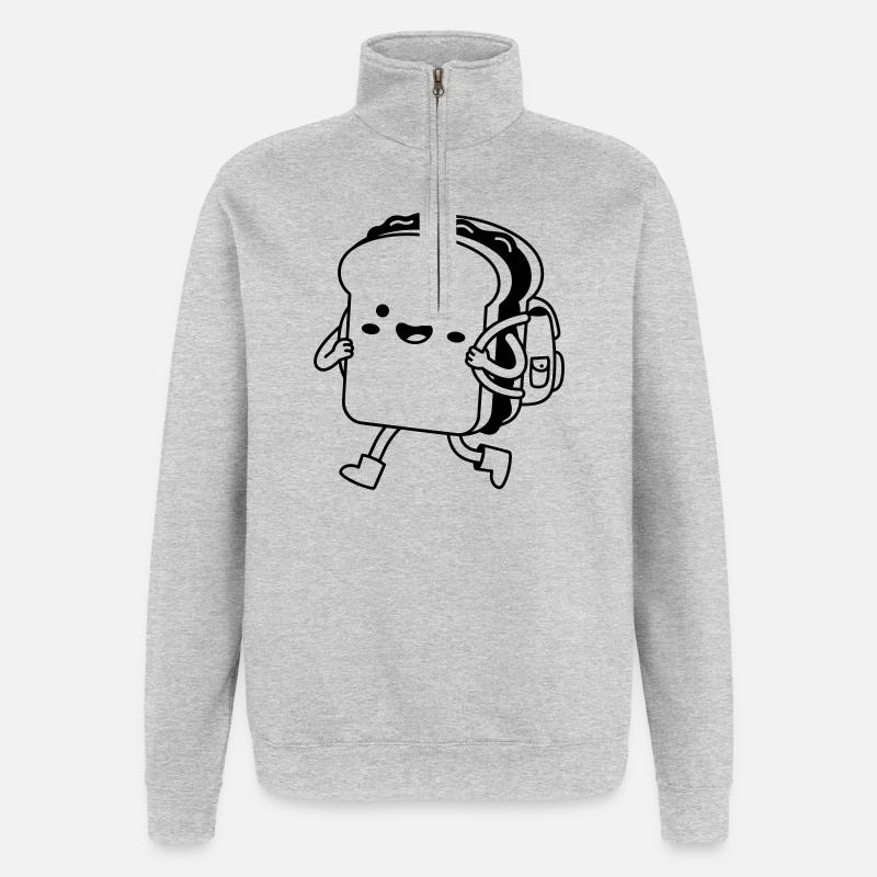 Kawaii sandwich - Quarter-Zip Sweatshirt - heather grey