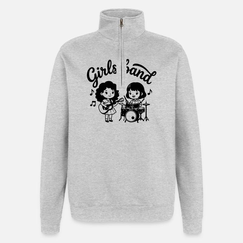 groupe féminin - Sweat à zip 1/4 - gris chiné