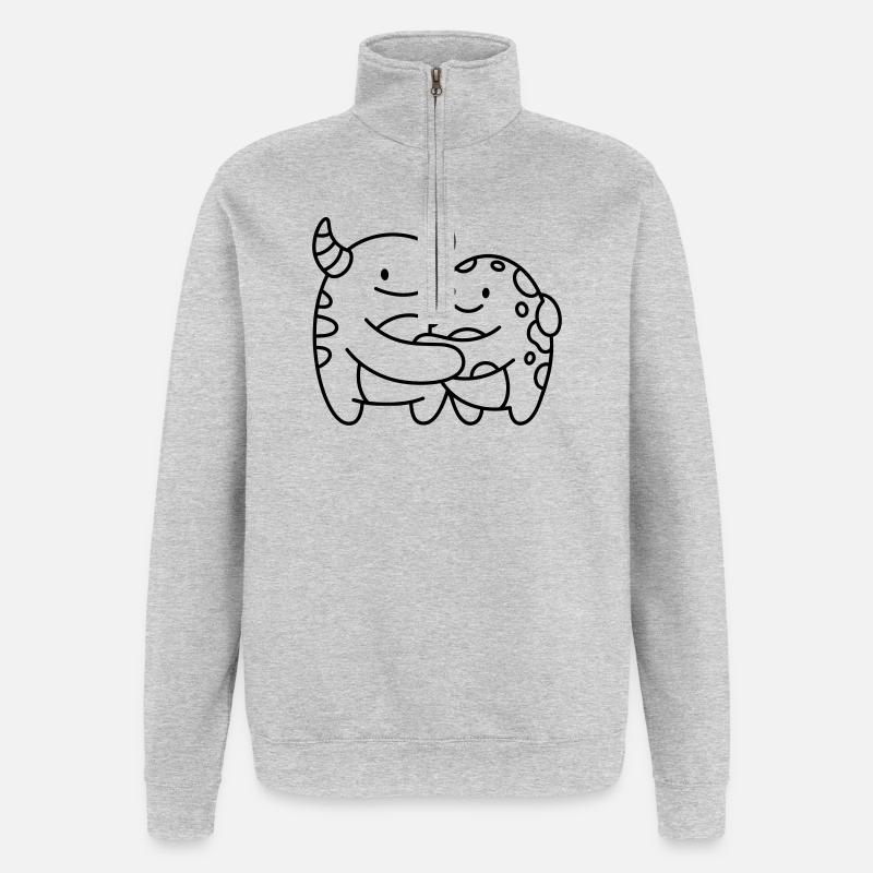 Monsters - Quarter-Zip Sweatshirt - heather grey