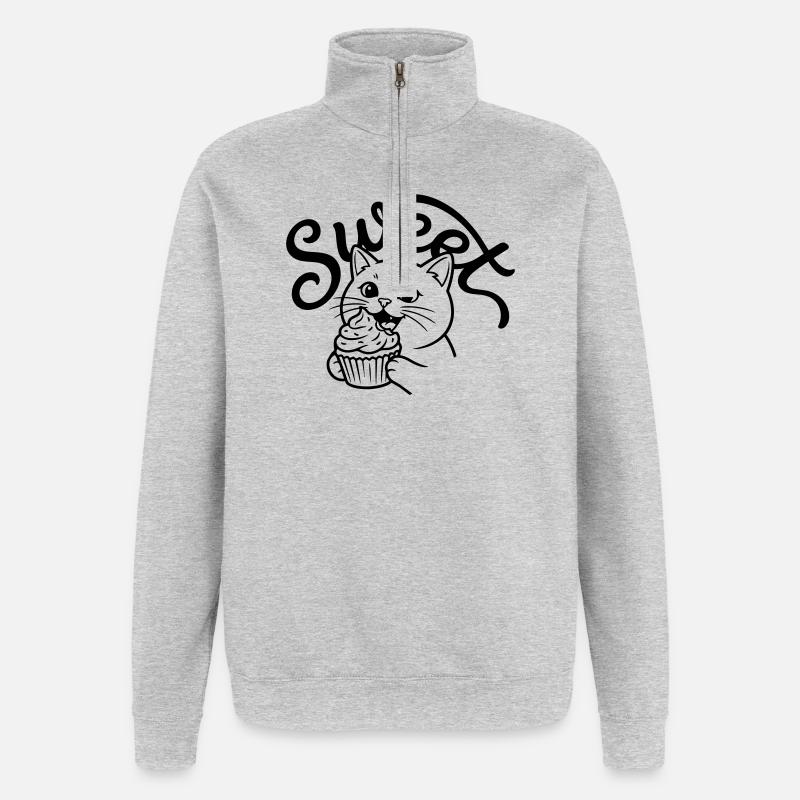 Cupcake - Sweat à zip 1/4 - gris chiné