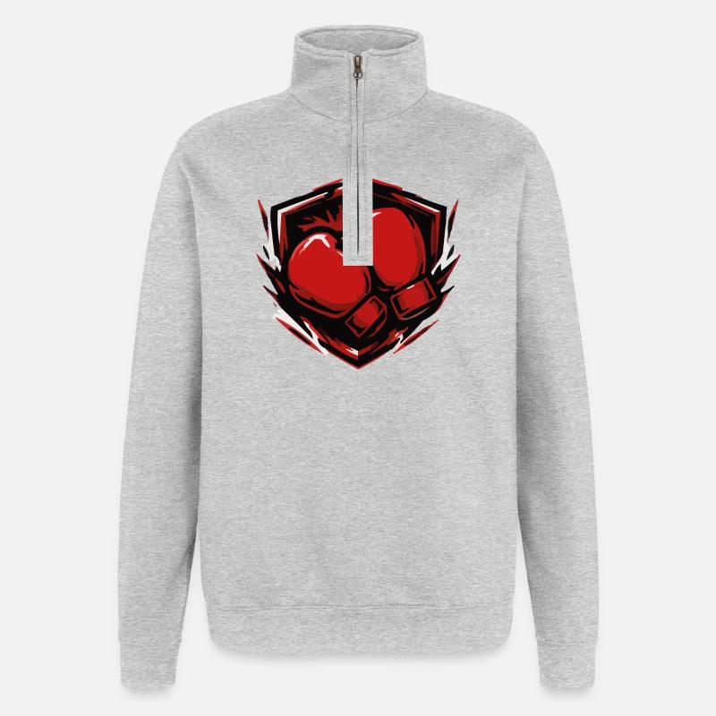 Boxing Boxing Gloves Shield - Quarter-Zip Sweatshirt - heather grey