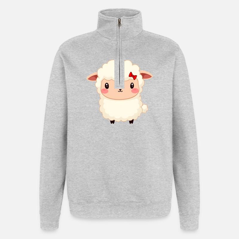 Sheep - Quarter-Zip Sweatshirt - heather grey
