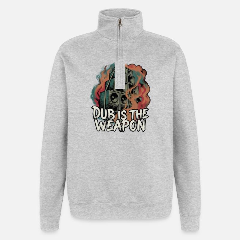 Dub Reggae Soundsystem - Quarter-Zip Sweatshirt - heather grey