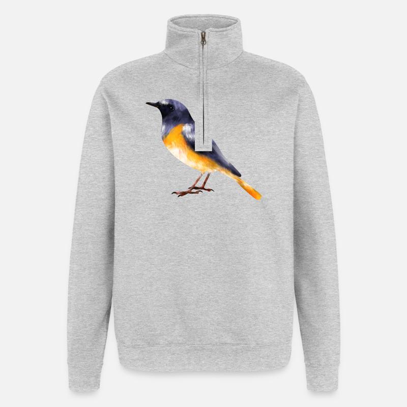Gartenrotschwanz - Quarter-Zip-Sweatshirt - Grau meliert