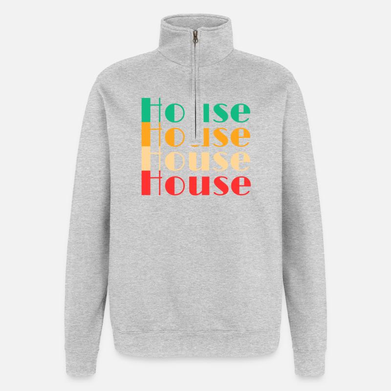 Haus - Quarter-Zip-Sweatshirt - Grau meliert