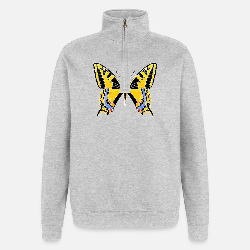 Schwalbenschwanz - Quarter-Zip-Sweatshirt - Grau meliert