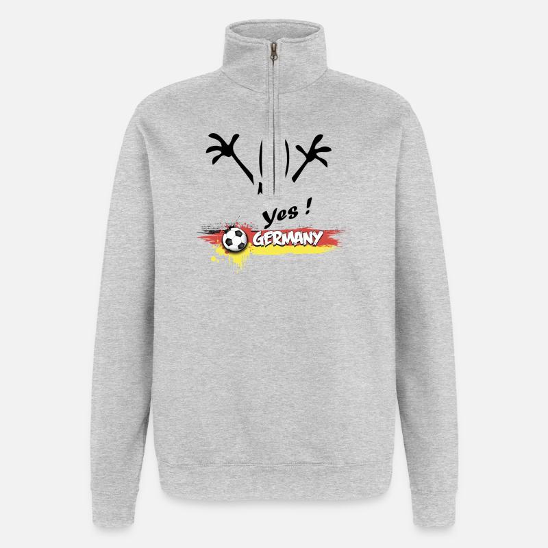 Fußball Event Germany - Quarter-Zip-Sweatshirt - Grau meliert