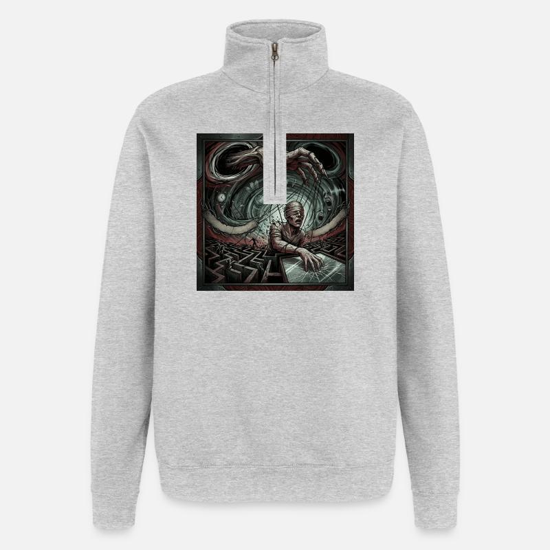 Cordes de contrôle - Sweat à zip 1/4 - gris chiné