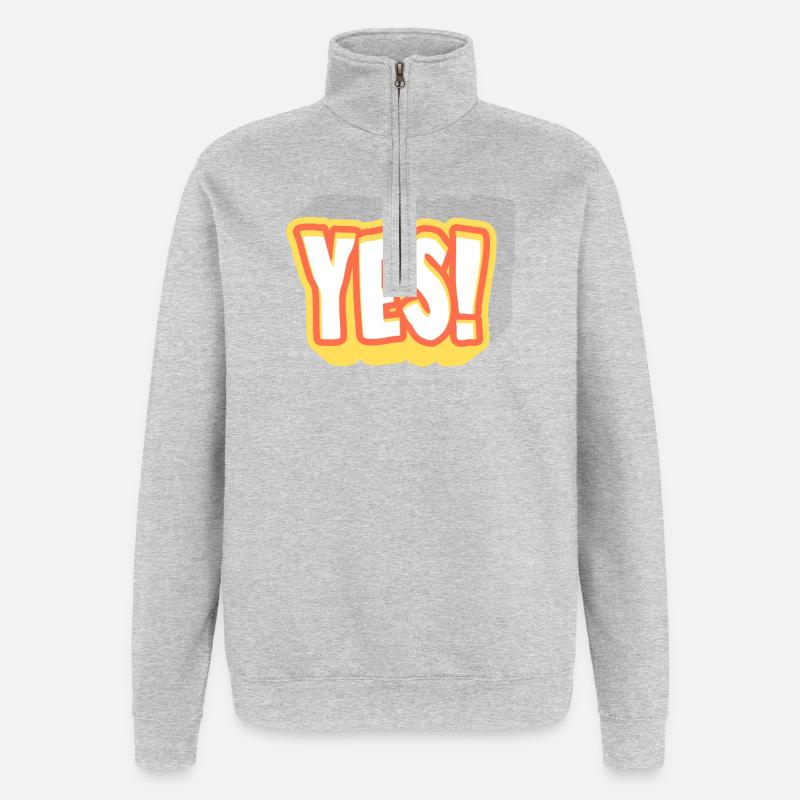 Yes! Bright Pop-Yes design - Quarter-Zip Sweatshirt - heather grey