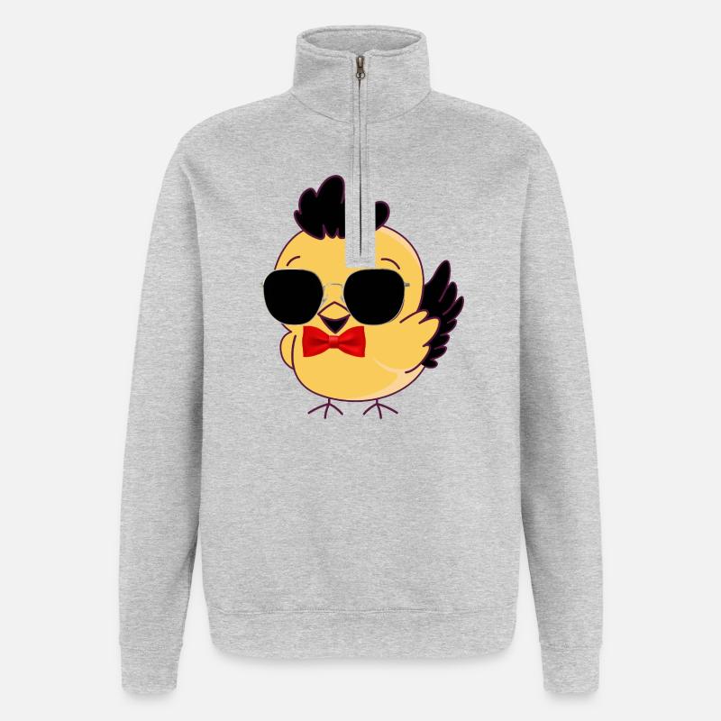 Chic chick sunglasses - Quarter-Zip Sweatshirt - heather grey