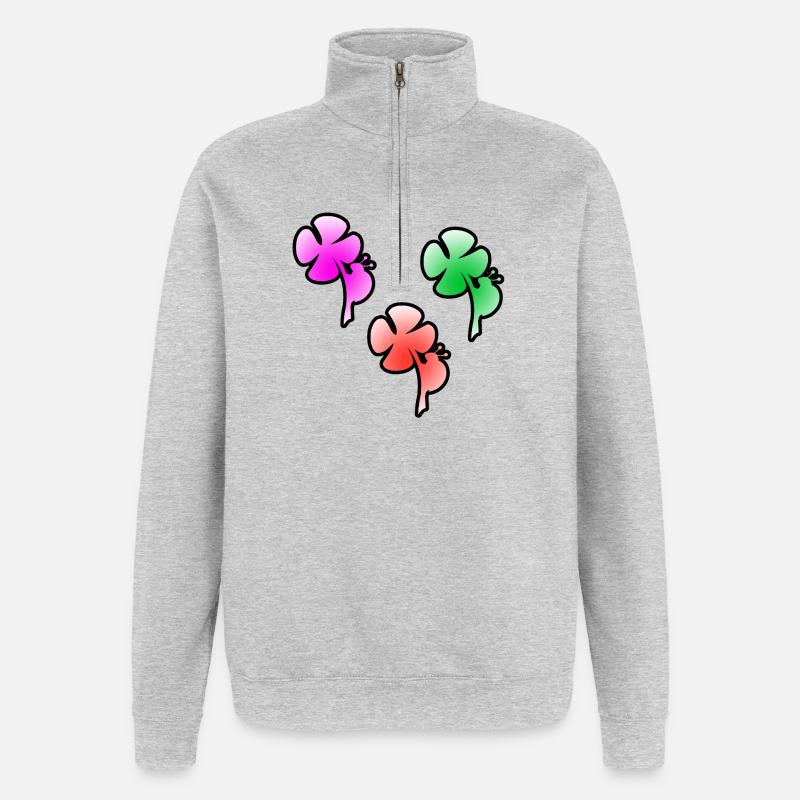 Flowers - Quarter-Zip Sweatshirt - heather grey
