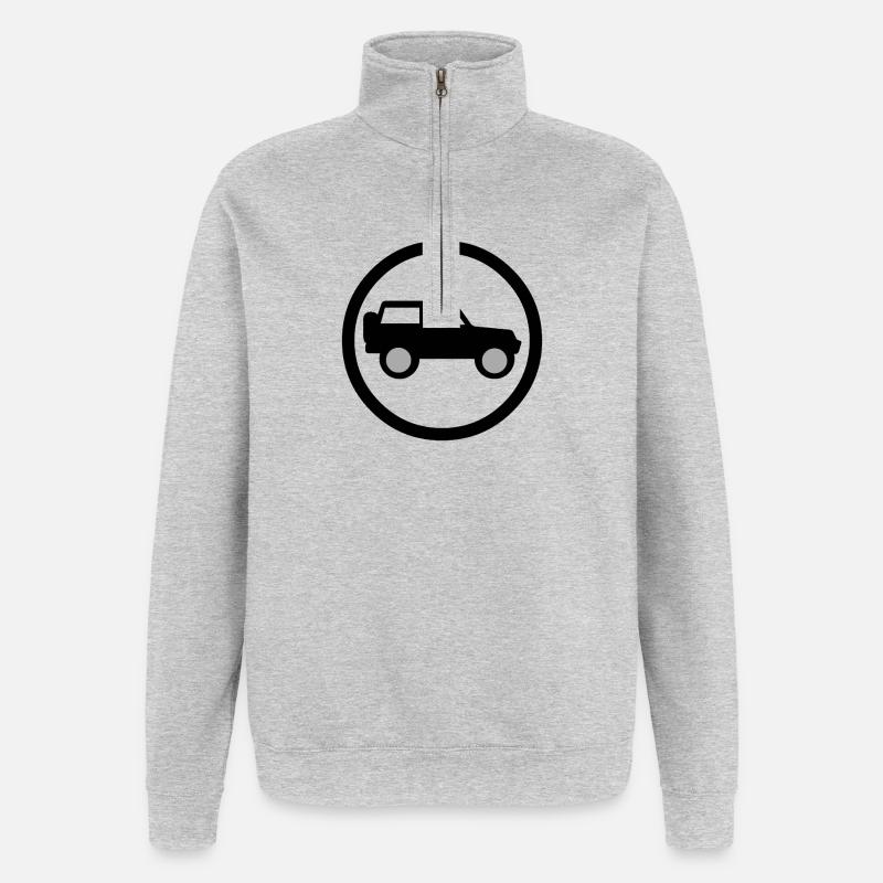 Auto - Quarter-Zip-Sweatshirt - Grau meliert