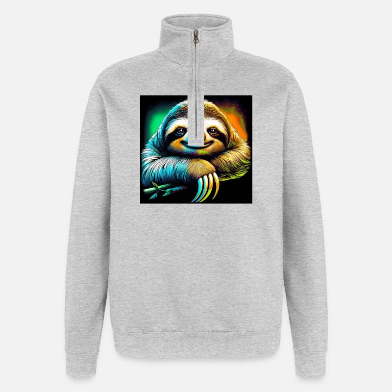 paresse - Sweat à zip 1/4 - gris chiné