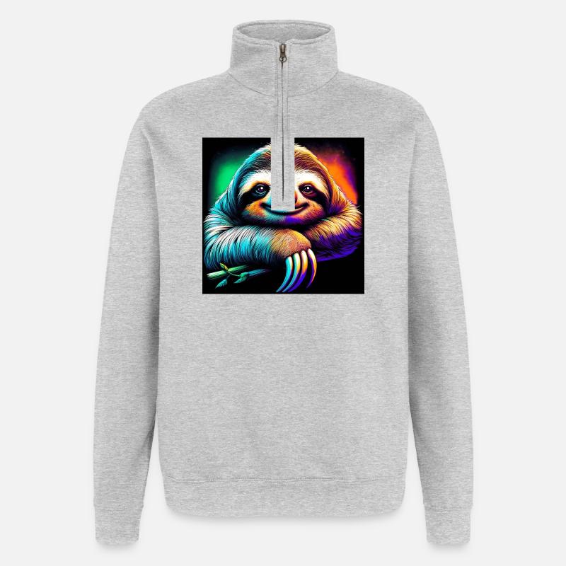 sloth - Quarter-Zip Sweatshirt - heather grey
