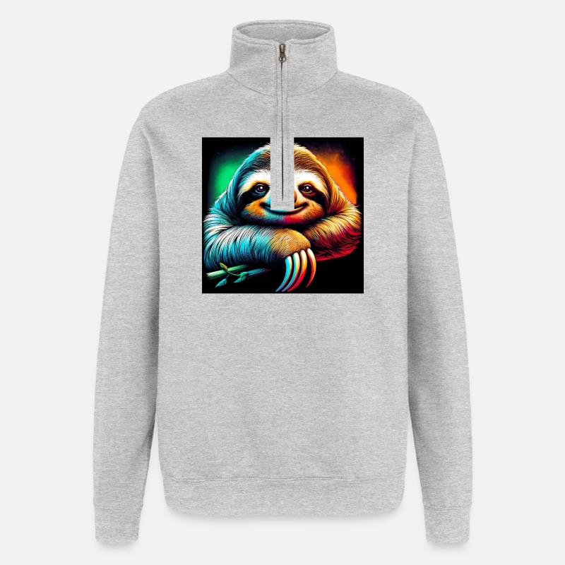 Faultier - Quarter-Zip-Sweatshirt - Grau meliert