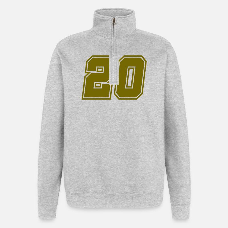 20 - Sweat à zip 1/4 - gris chiné