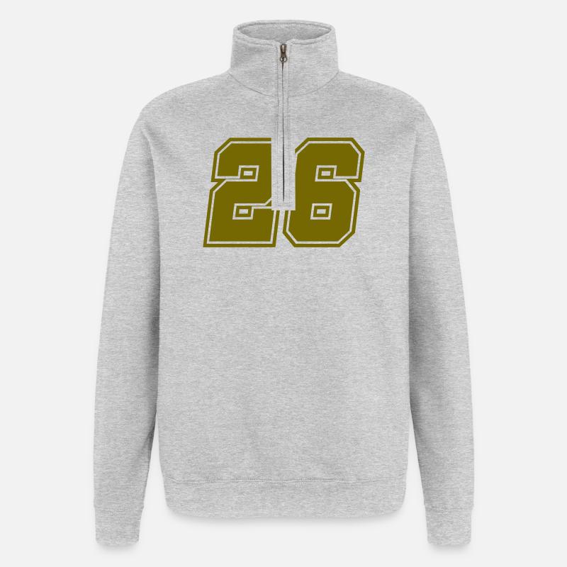 26 - Sweat à zip 1/4 - gris chiné