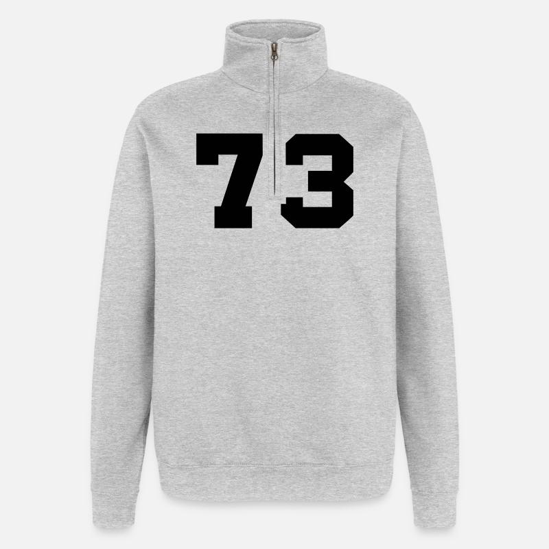 73- - Sweat à zip 1/4 - gris chiné