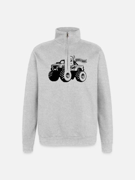 monster truck monster - Quarter-Zip Sweatshirt - heather grey