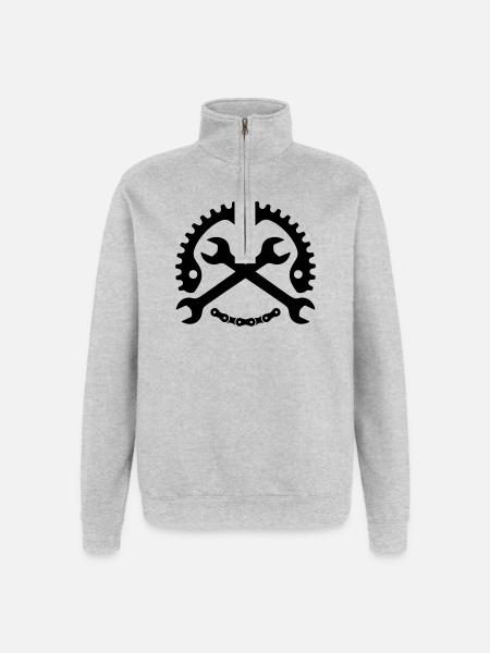 Bike Mechanic – Chainring Logo - Quarter-Zip Sweatshirt - heather grey
