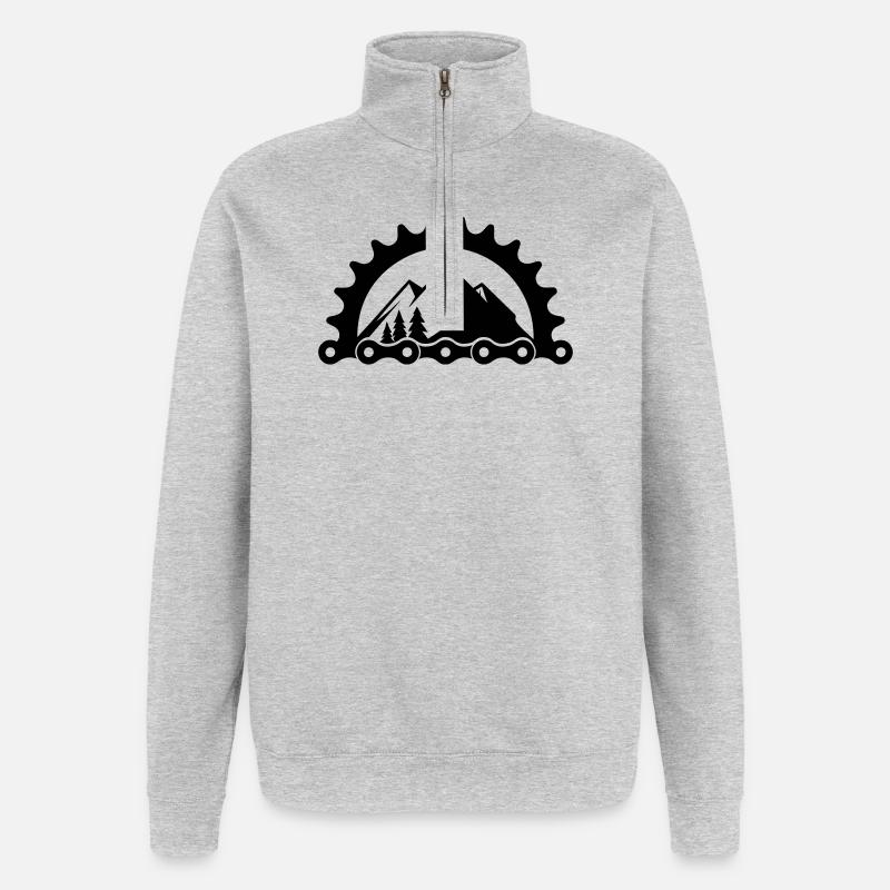 VTT Vélo – Logo du plateau - Sweat à zip 1/4 - gris chiné
