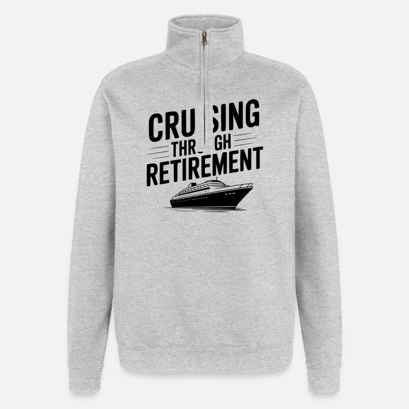 Cruising Through Retirement - Quarter-Zip Sweatshirt - heather grey