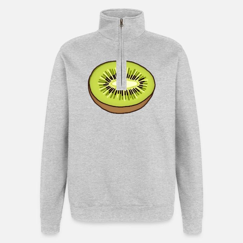 Kiwi - Sweat à zip 1/4 - gris chiné