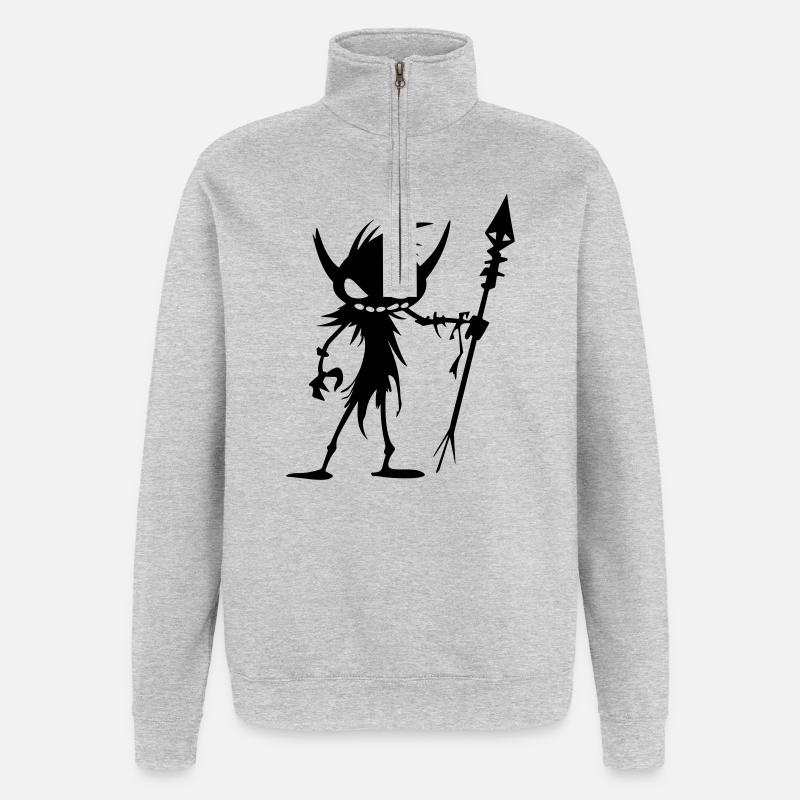 Goblin Ork - Quarter-Zip-Sweatshirt - Grau meliert