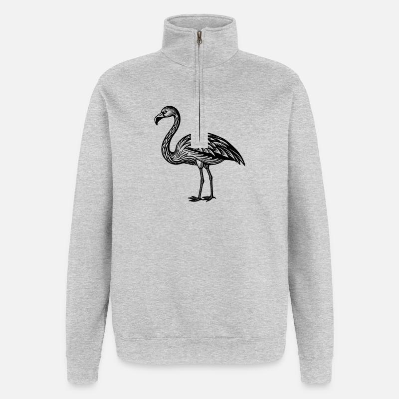 Flamingo - Quarter-Zip Sweatshirt - heather grey