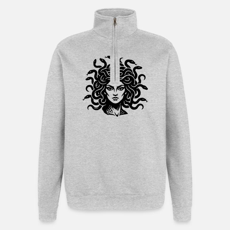Medusa - Quarter-Zip-Sweatshirt - Grau meliert