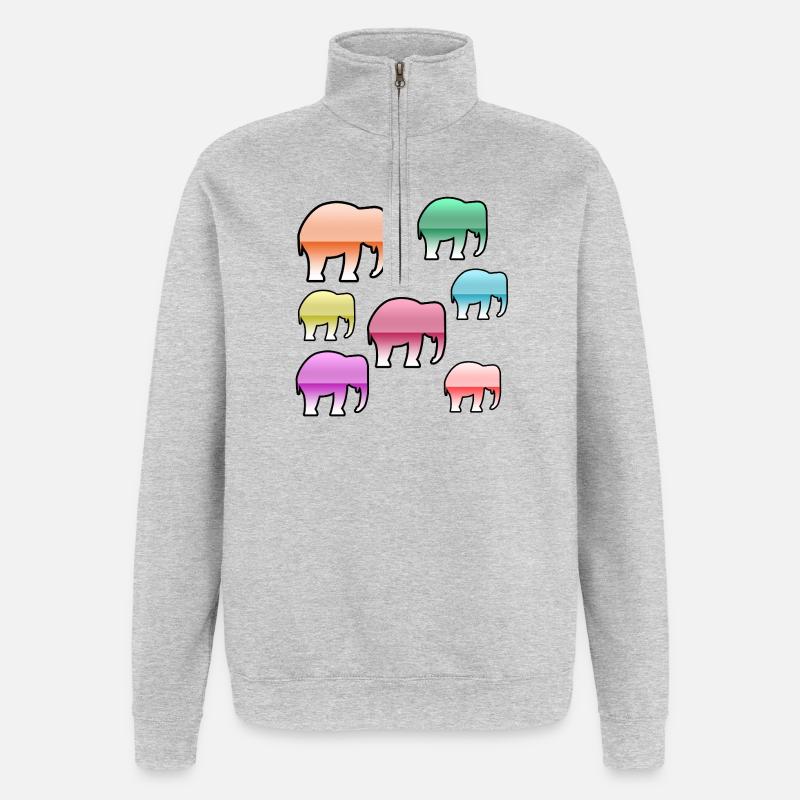Elephants - Quarter-Zip Sweatshirt - heather grey