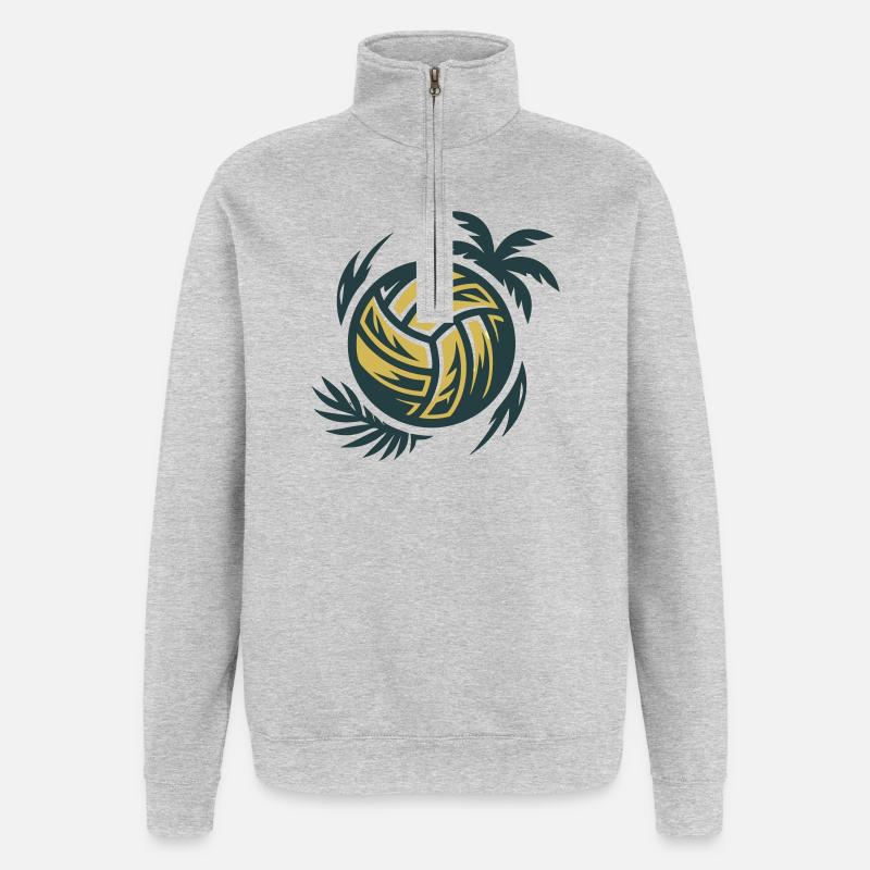 Tournoi de Beach Volleyball Wave Sunset - Sweat à zip 1/4 - gris chiné