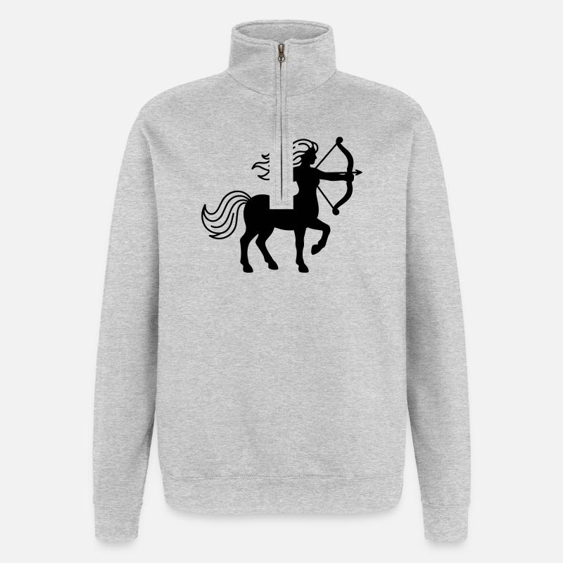 Centaure - Sweat à zip 1/4 - gris chiné