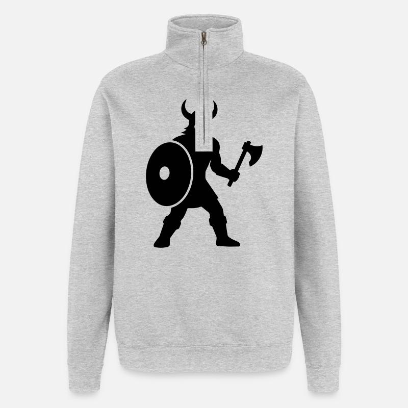 Wikinger - Quarter-Zip-Sweatshirt - Grau meliert