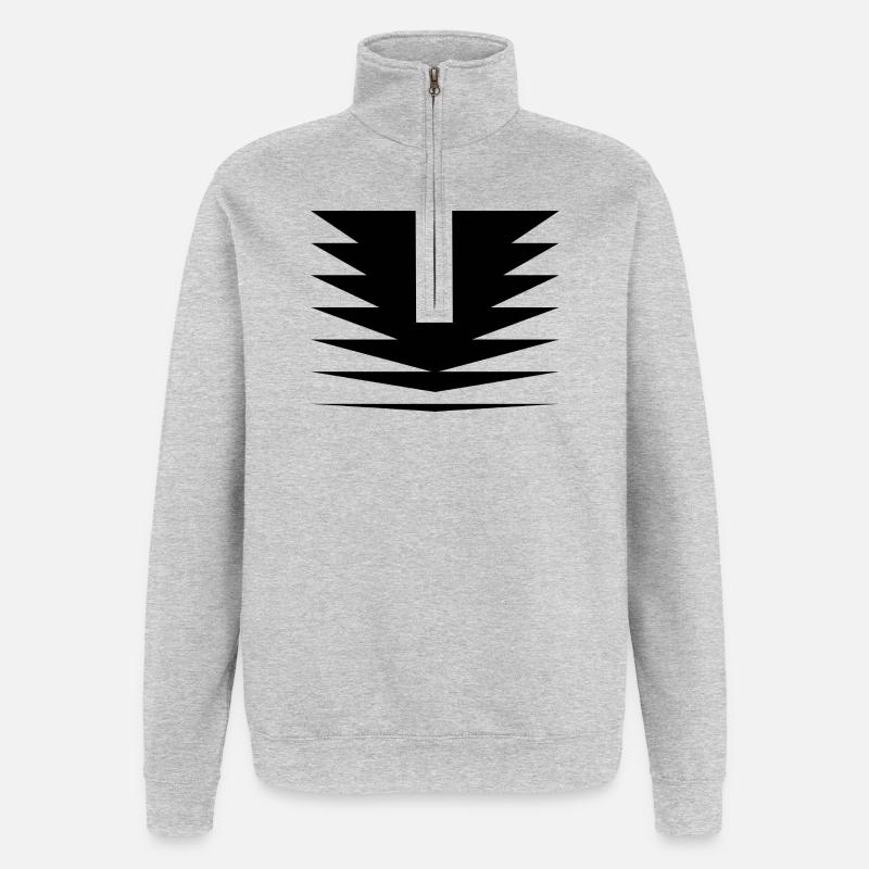 Conception des triangles noirs - Sweat à zip 1/4 - gris chiné