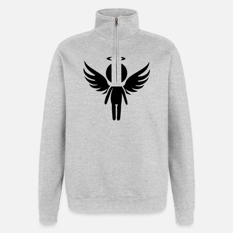 Angel Symbol - Quarter-Zip Sweatshirt - heather grey