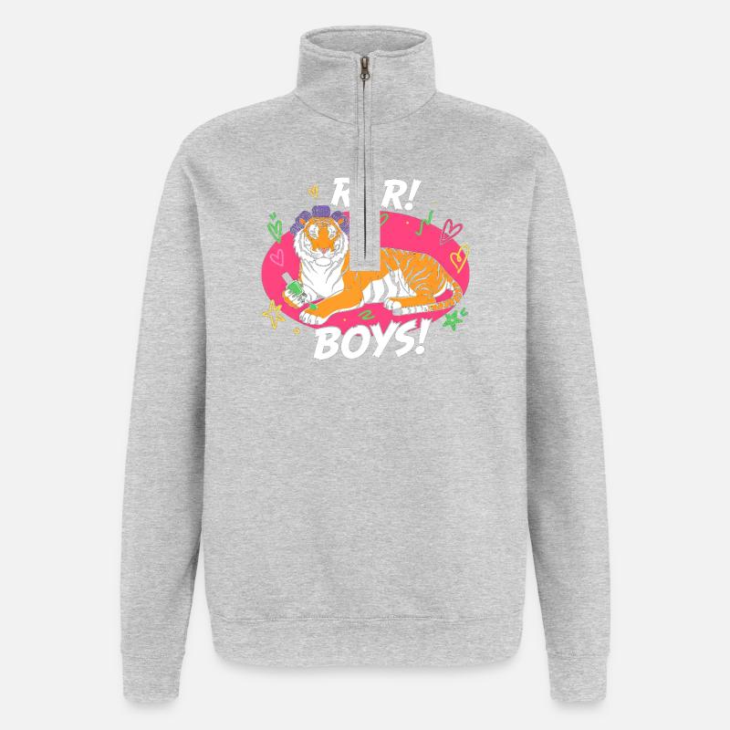 Tiger Lounge RAR BOYS ! - Sweat à zip 1/4 - gris chiné