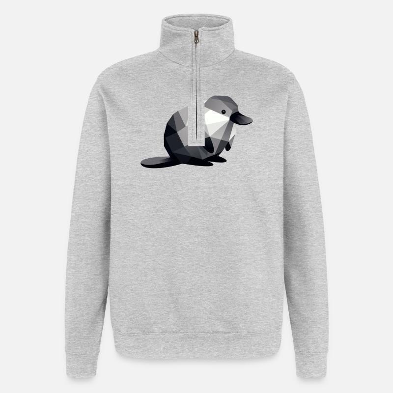 Schnabeltier - Quarter-Zip-Sweatshirt - Grau meliert