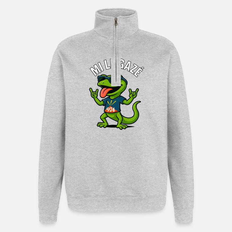 Fuel Gassed 974 - Quarter-Zip Sweatshirt - heather grey