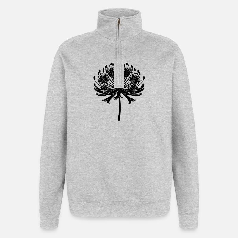 Agapanthus-Blüte - Quarter-Zip-Sweatshirt - Grau meliert